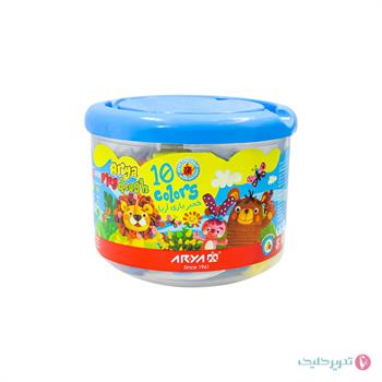 خمیر بازی 10 رنگ سطلی آریا