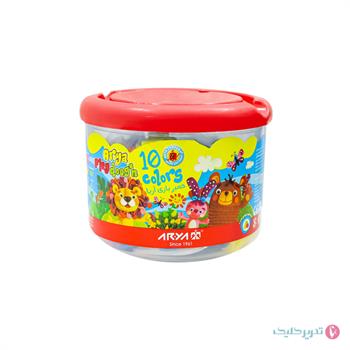خمیر بازی 10 رنگ سطلی آریا