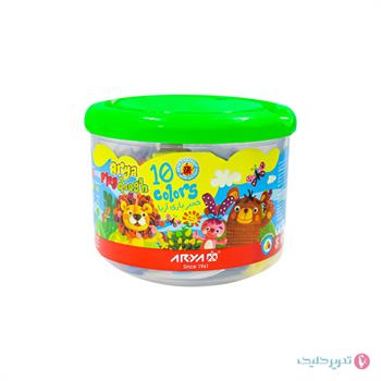 خمیر بازی 10 رنگ سطلی آریا