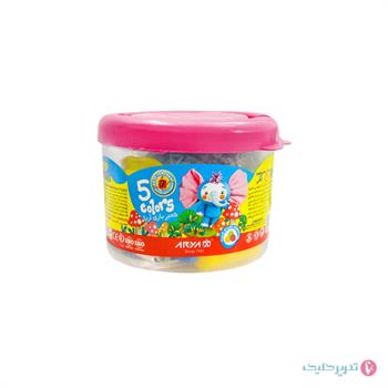 خمیر بازی 5 رنگ سطلی آریا
