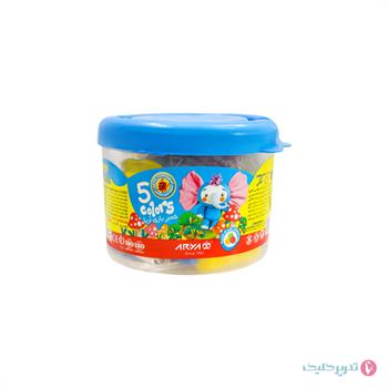 خمیر بازی 5 رنگ سطلی آریا
