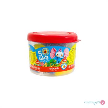 خمیر بازی 5 رنگ سطلی آریا
