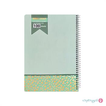 دفتر 200برگ جلد سخت پاستلی طلاکوب 2رنگ اسپادانا کد 271  