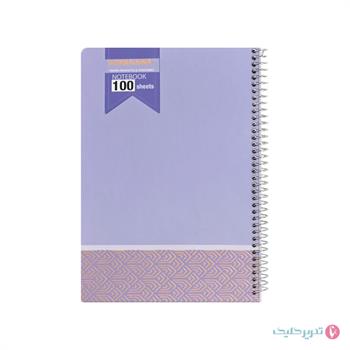 دفتر 200برگ جلد سخت پاستلی طلاکوب 2رنگ اسپادانا کد 271  