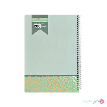 دفتر 200برگ جلد سخت پاستلی طلاکوب 2رنگ اسپادانا کد 271  