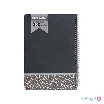 دفتر 200برگ جلد سخت پاستلی طلاکوب 2رنگ اسپادانا کد 271  