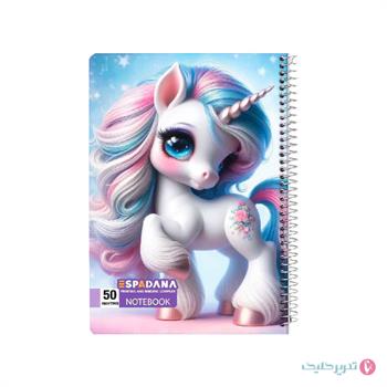 دفتر 80 برگ طلقی نقاشی طرح کیوت اسپادانا کد 8006