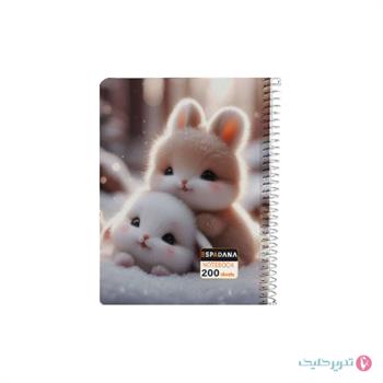 دفترچه 200 برگ 1.12 جلد سخت فنر بغل اسپادانا کد 281