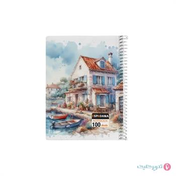 دفترچه 100برگ 1.12 جلد سخت فنر بغل اسپادانا کد 181
