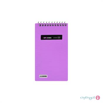 دفترچه 100 برگ 1.12 طلقی رنگی فنر بالا اسپادانا کد 113