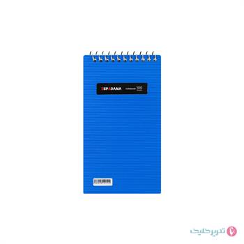 دفترچه 100 برگ 1.12 طلقی رنگی فنر بالا اسپادانا کد 113