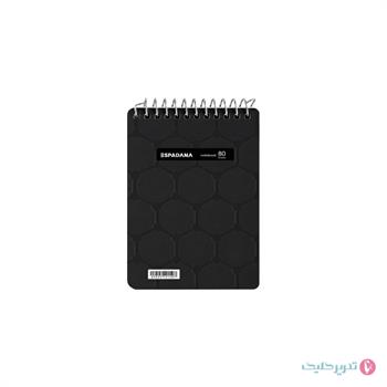 دفترچه یادداشت 80 برگ 1.16 طلقی رنگی فنر بالا اسپادانا کد 814