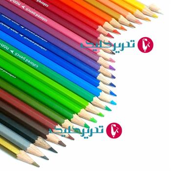 مداد رنگی آریا 24+3 رنگ جعبه فلزی تخت