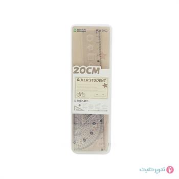 ست گونیا نقاله خطکش طلقی خارجی جعبه طلقی 6602