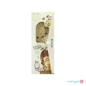 ست گونیا نقاله خطکش طلقی خارجی کیفی 5897