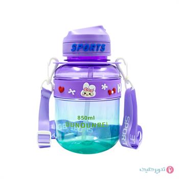 قمقمه 850 میل خارجی اسپورت نوار سیلیکونی فانتزی گرد