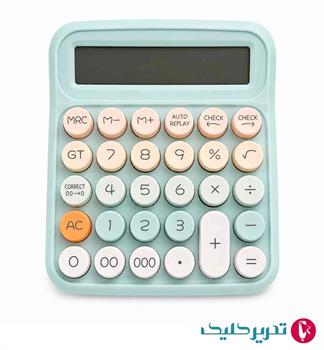 ماشین حساب رومیزی متوسط رنگی چک کن دار 8314 