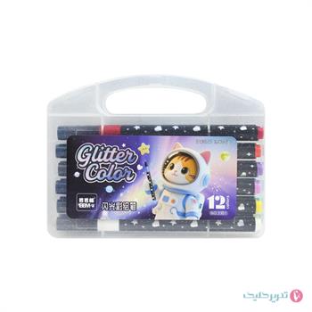 ماژیک 12 رنگ اکلیلی جعبه طلقی 3301