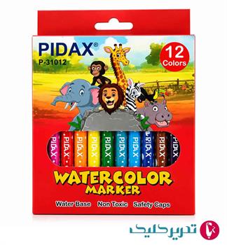 ماژیک 12رنگ نقاشی آبرنگی جعبه طلقی پیداکس کد P1212 