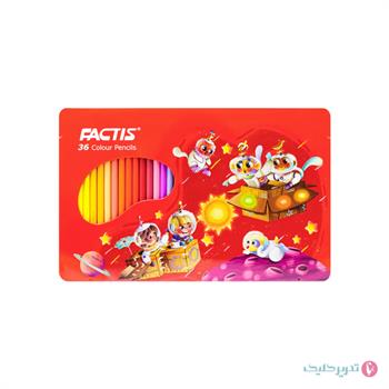 مداد رنگی 36 رنگ جعبه فلزی تخت فکتیس
