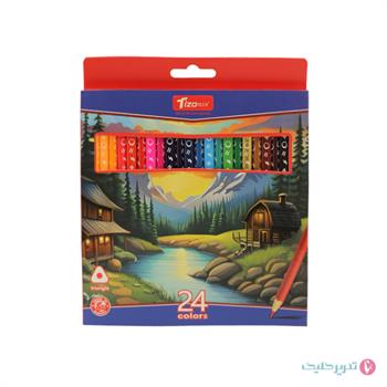 مداد رنگی 24 رنگ جعبه مقوا تیزو 