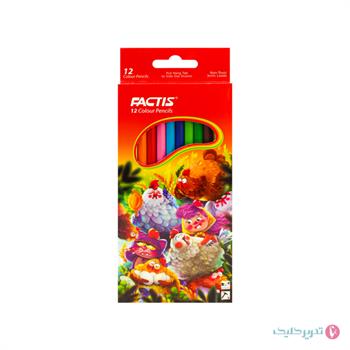 مداد رنگی 12 رنگ جعبه مقوا فکتیس