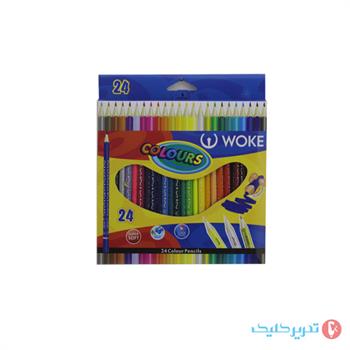 مداد رنگی وک 24 رنگ جعبه مقوا مثلثی
