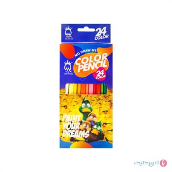 مداد رنگی 24 رنگ جعبه مقوایی مثلثی ام کیو