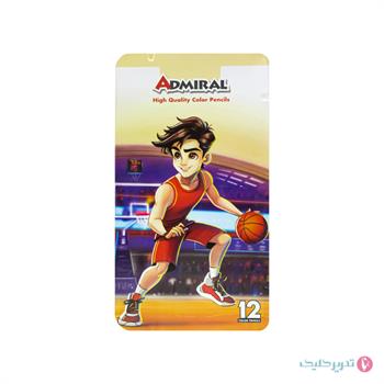 مداد رنگی 12 رنگ فلزی تخت ادمیرال 