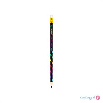 مداد مشکی مثلثی بدنه ماه و ستاره پاک کن دار ام کیو H22