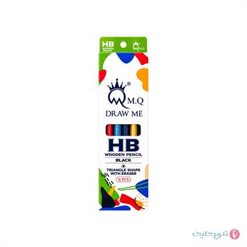 مداد مشکی مثلثی متالیک پاک کن دار ام کیو H19 