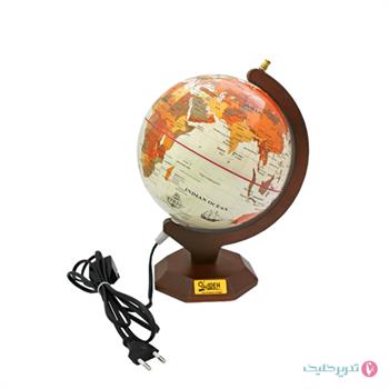  کره جغرافیا سایز 20پایه چوبی 8 ضلعی چراغ دار ایده کد 117